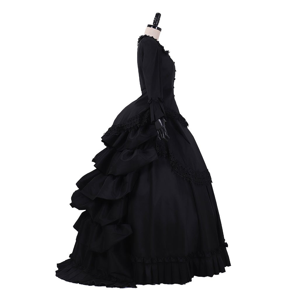 Astricos Victorian Gothic Bustle Dress | Timeless Steampunk Ball Gown for Cosplay - Astricos