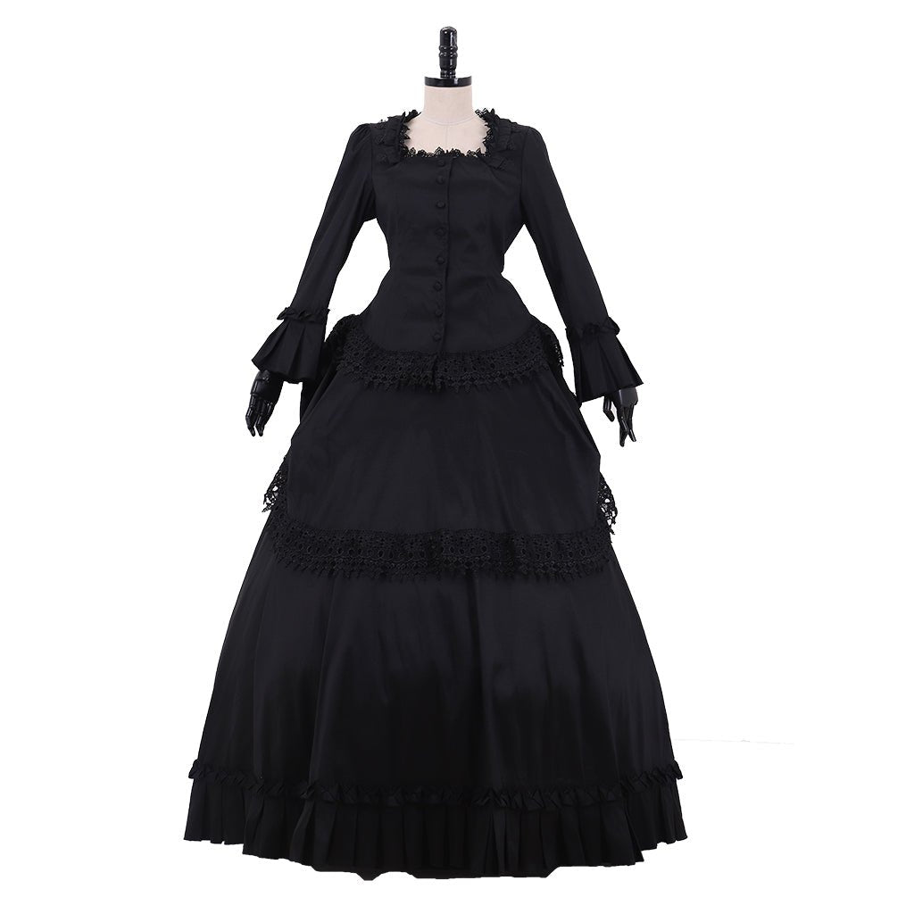 Astricos Victorian Gothic Bustle Dress | Timeless Steampunk Ball Gown for Cosplay - Astricos