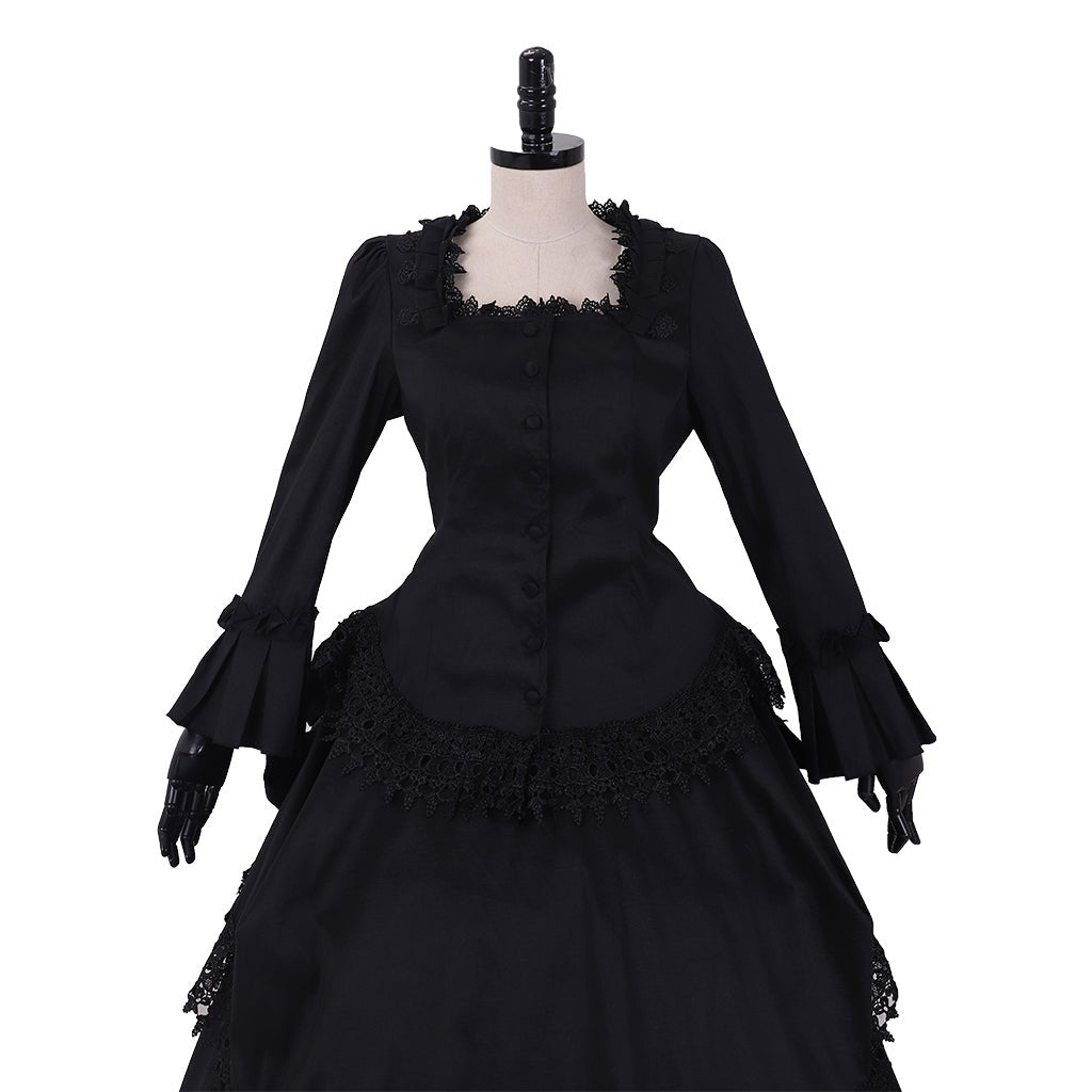 Astricos Victorian Gothic Bustle Dress | Timeless Steampunk Ball Gown for Cosplay - Astricos