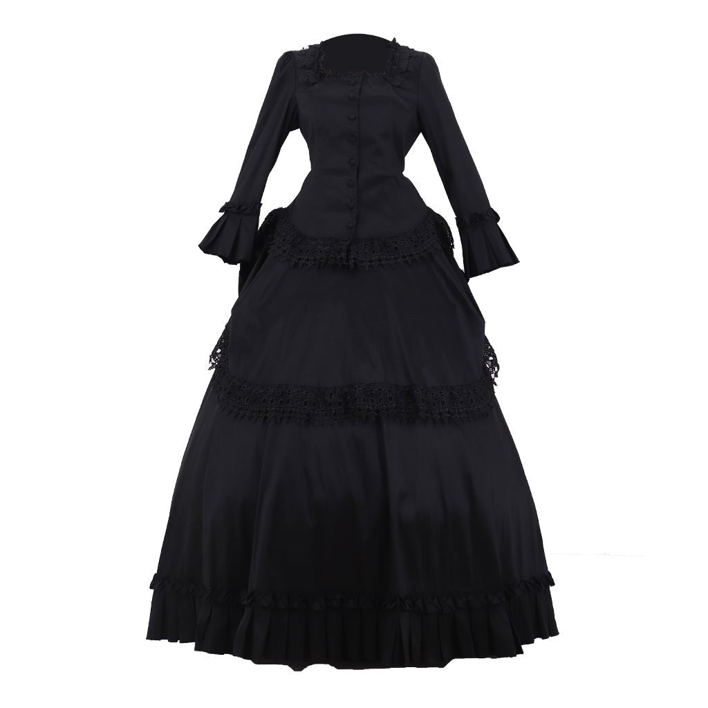 Astricos Victorian Gothic Bustle Dress | Timeless Steampunk Ball Gown for Cosplay - Astricos