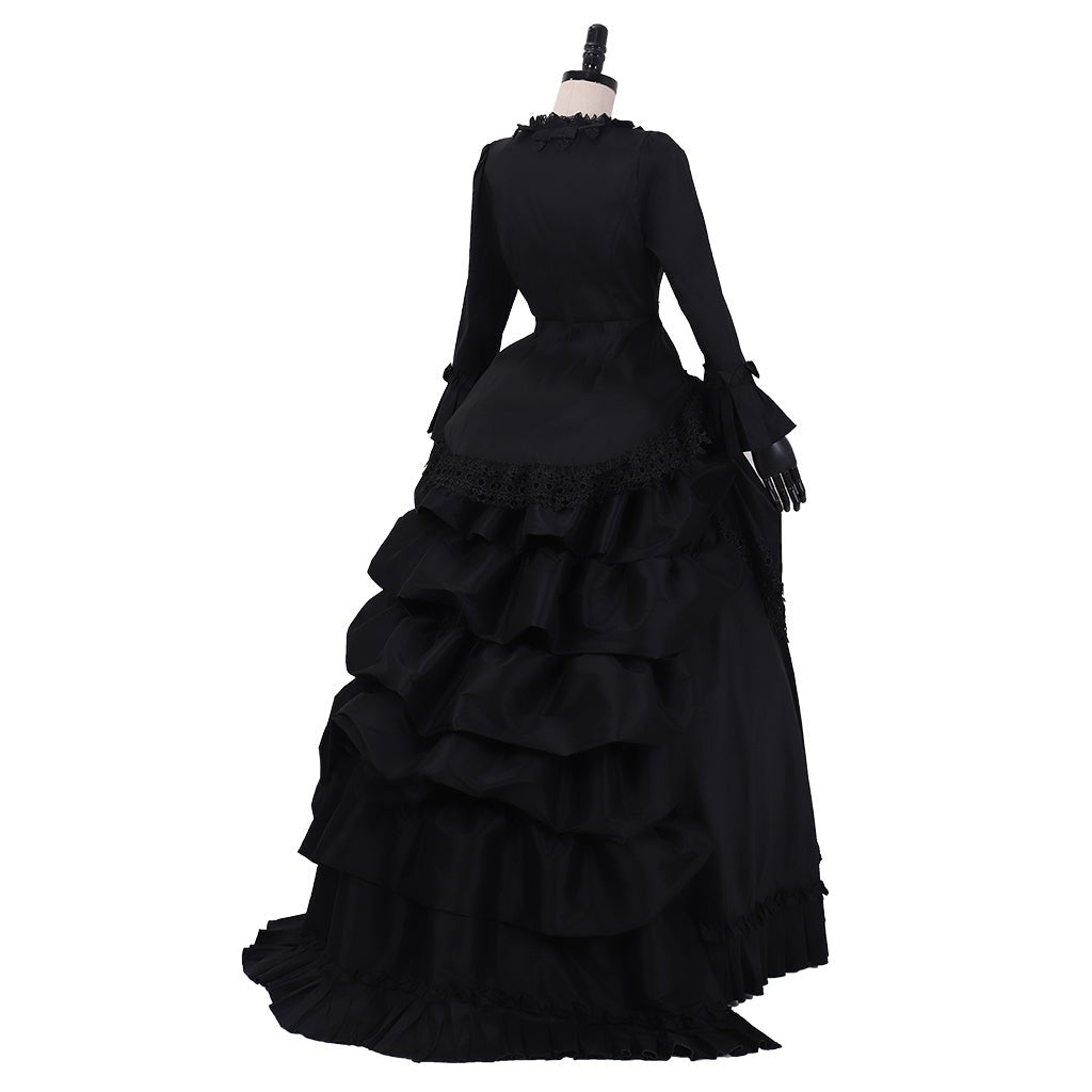 Astricos Victorian Gothic Bustle Dress | Timeless Steampunk Ball Gown for Cosplay - Astricos