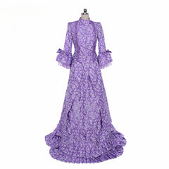 Elegant Astricos Gothic Purple Bustle Gown | Civil War Era Southern Belle Ball Dress for Special Occasions - Astricos