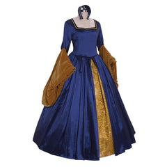 Astricos Tudor Renaissance Dress | Anne Boleyn Inspired Blue Cosplay Costume for Women - Astricos