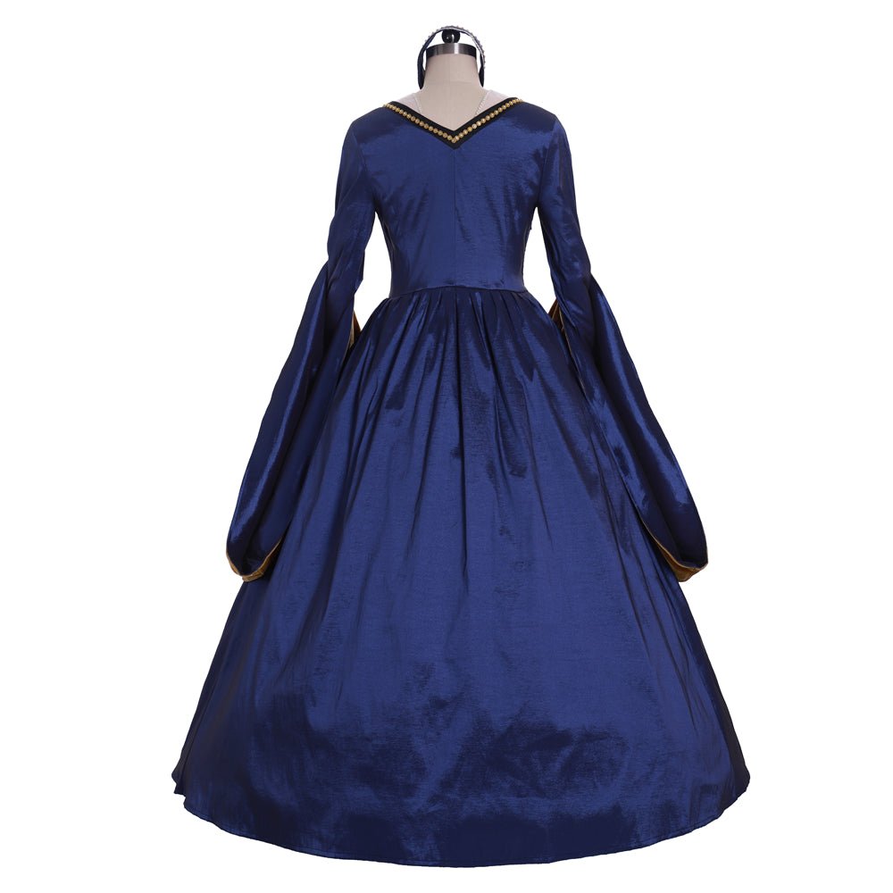 Astricos Tudor Renaissance Dress | Anne Boleyn Inspired Blue Cosplay Costume for Women - Astricos