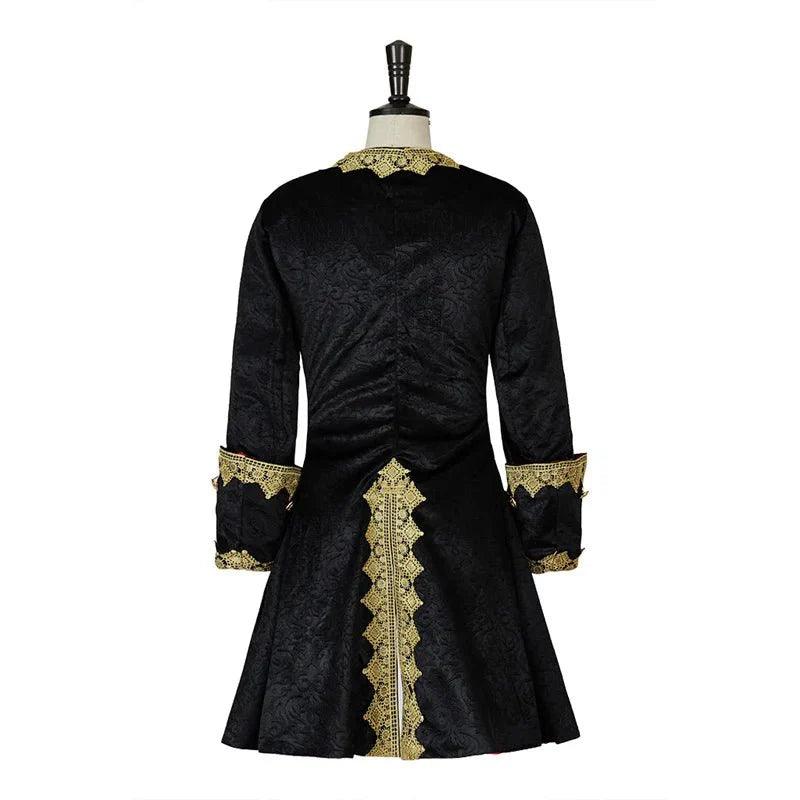 Elegant Astricos Men's Gothic Medieval Prince Coat with Top Hat | Steampunk Retro Ball Jacket - Astricos