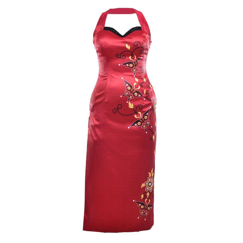 Women's Ada Wong Astricos Cosplay Costume | Red Printed Cheongsam Dress | Resident Evil - Astricos