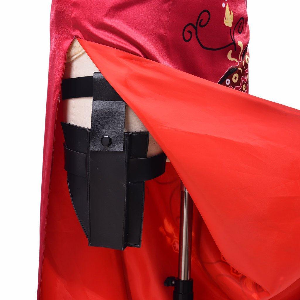 Women's Ada Wong Astricos Cosplay Costume | Red Printed Cheongsam Dress | Resident Evil - Astricos