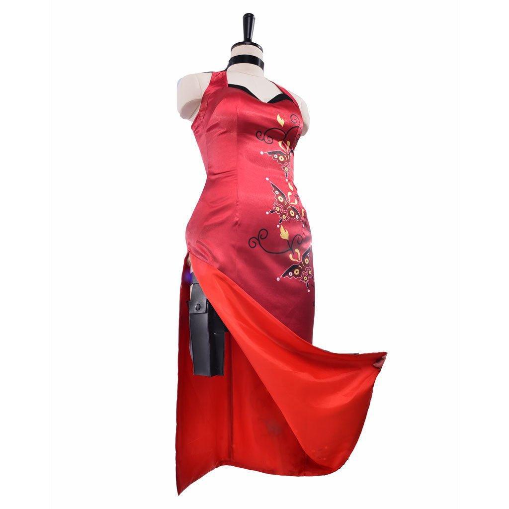 Women's Ada Wong Astricos Cosplay Costume | Red Printed Cheongsam Dress | Resident Evil - Astricos