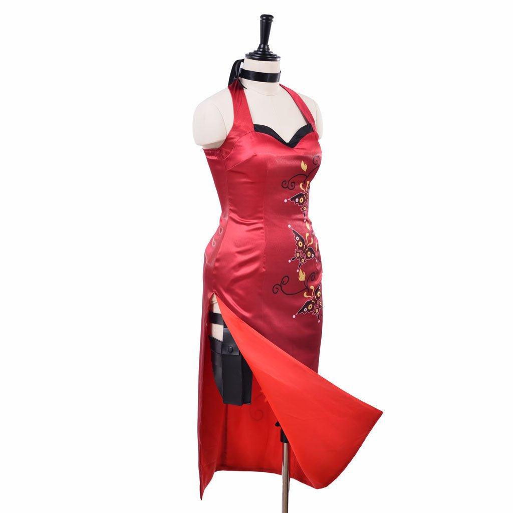 Women's Ada Wong Astricos Cosplay Costume | Red Printed Cheongsam Dress | Resident Evil - Astricos