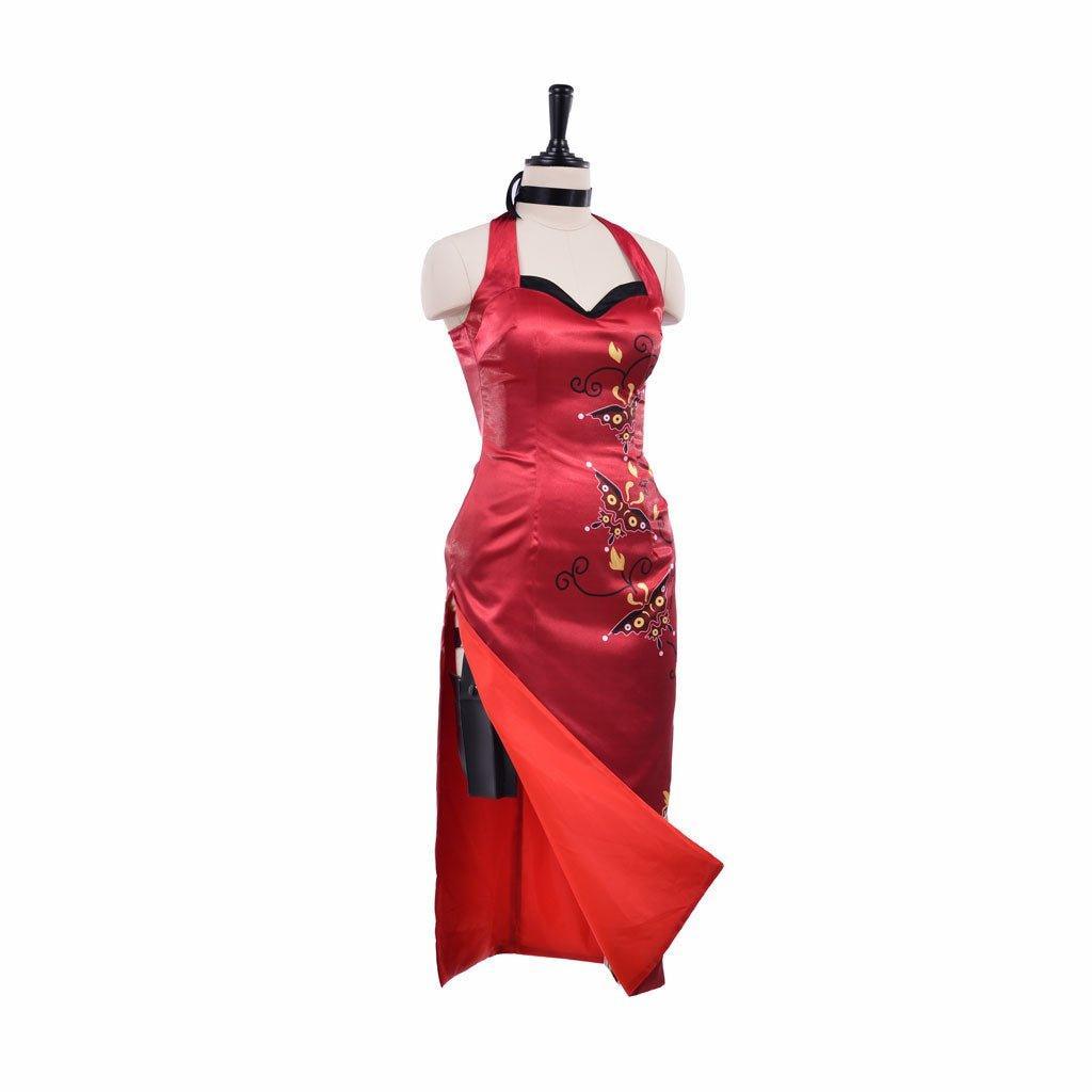 Women's Ada Wong Astricos Cosplay Costume | Red Printed Cheongsam Dress | Resident Evil - Astricos