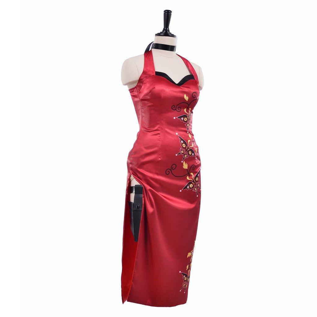 Women's Ada Wong Astricos Cosplay Costume | Red Printed Cheongsam Dress | Resident Evil - Astricos