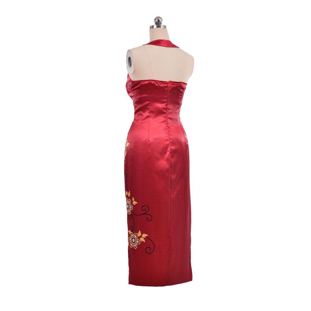 Women's Ada Wong Astricos Cosplay Costume | Red Printed Cheongsam Dress | Resident Evil - Astricos