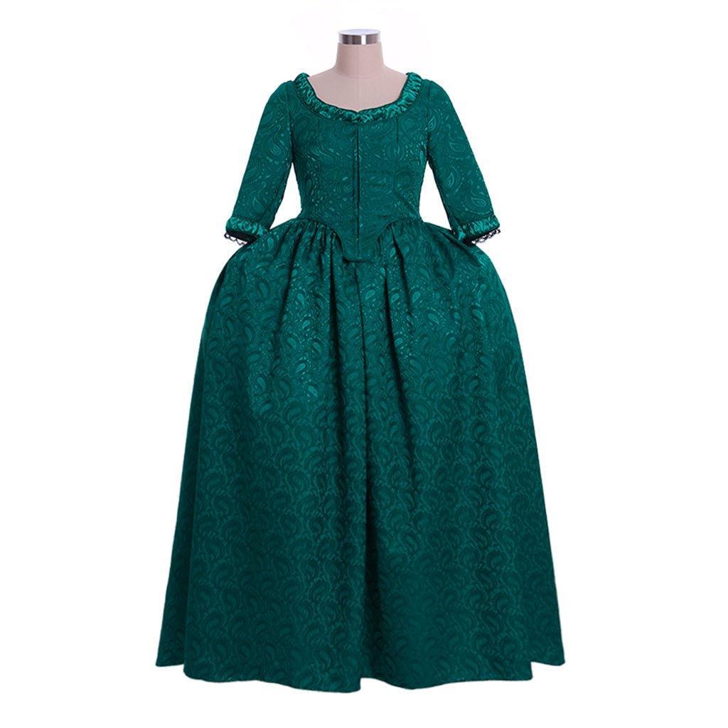 Women's Astricos Claire Fraser's Green Ball Gown Costume | Vintage Rococo Dress for Cosplay and Events - Astricos