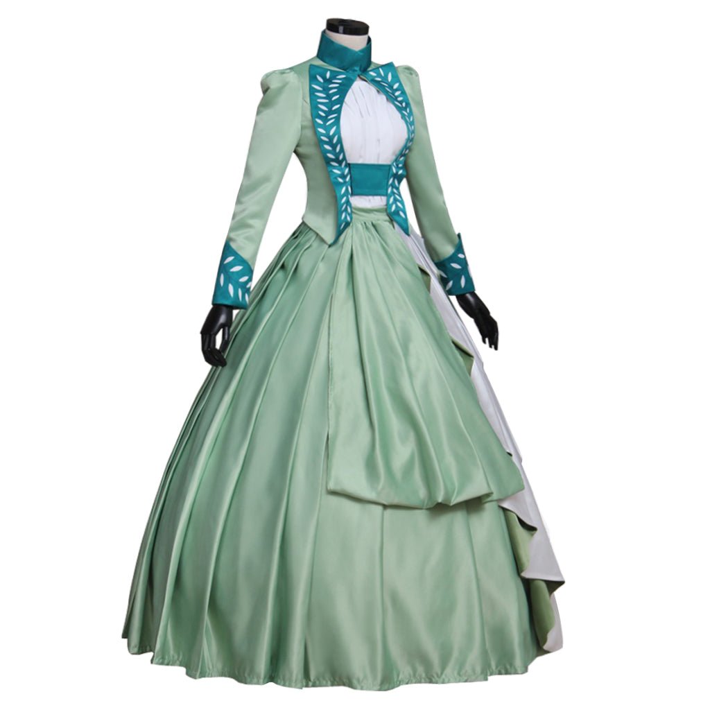 Women's Astricos Green Victorian Bustle Dress Cosplay Costume - Astricos