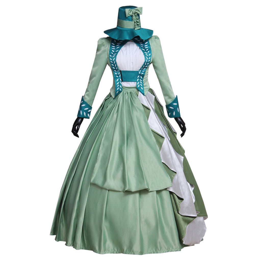 Women's Astricos Green Victorian Bustle Dress Cosplay Costume - Astricos