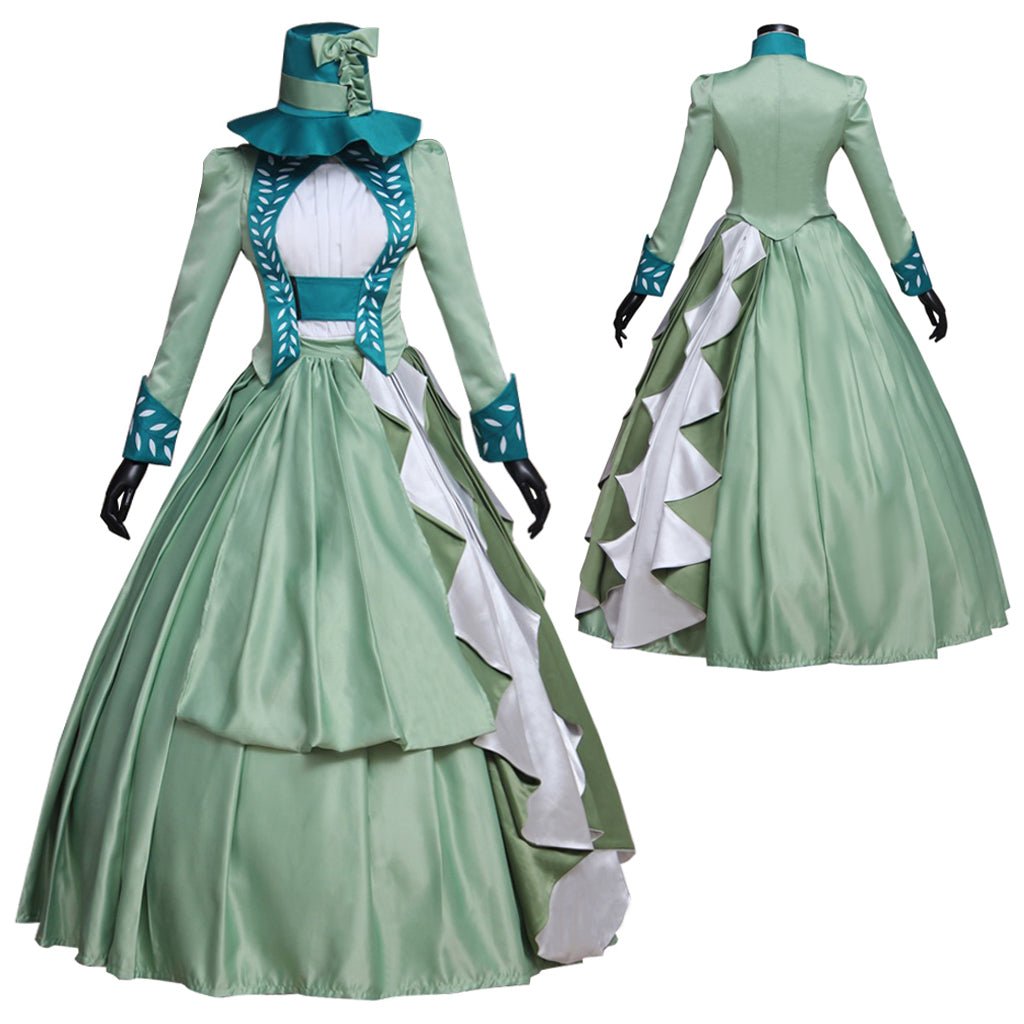 Women's Astricos Green Victorian Bustle Dress Cosplay Costume - Astricos