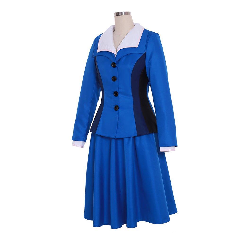 Women's Astricos Peggy Carter Cosplay Costume - 3pcs Blue Skirt Uniform - Astricos