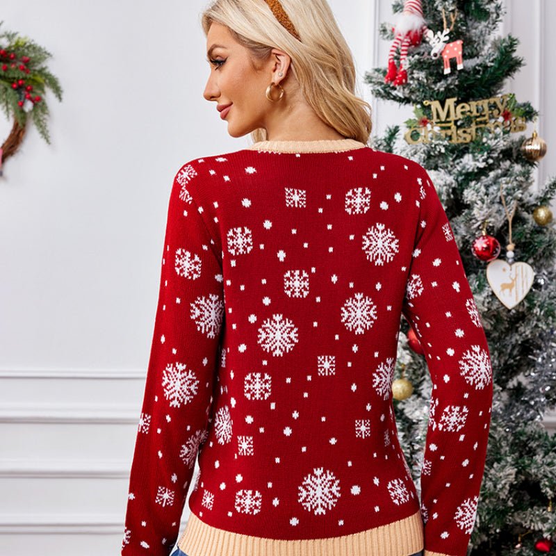 Women’s Festive Snowflake LED Christmas Sweater 2024 | Astricos Holiday Collection - Astricos