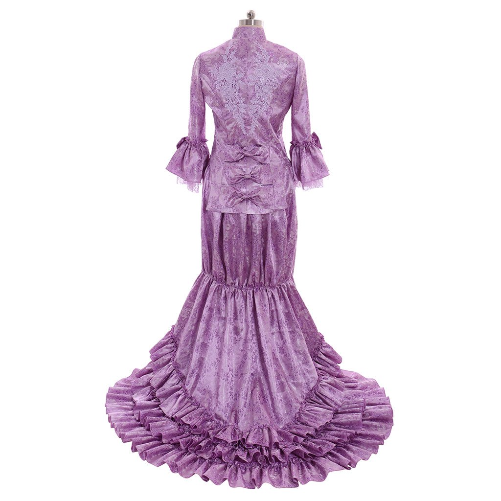 Women's Gothic Victorian Bustle Dress | Purple Cosplay Gown for Elegant Occasions - Astricos