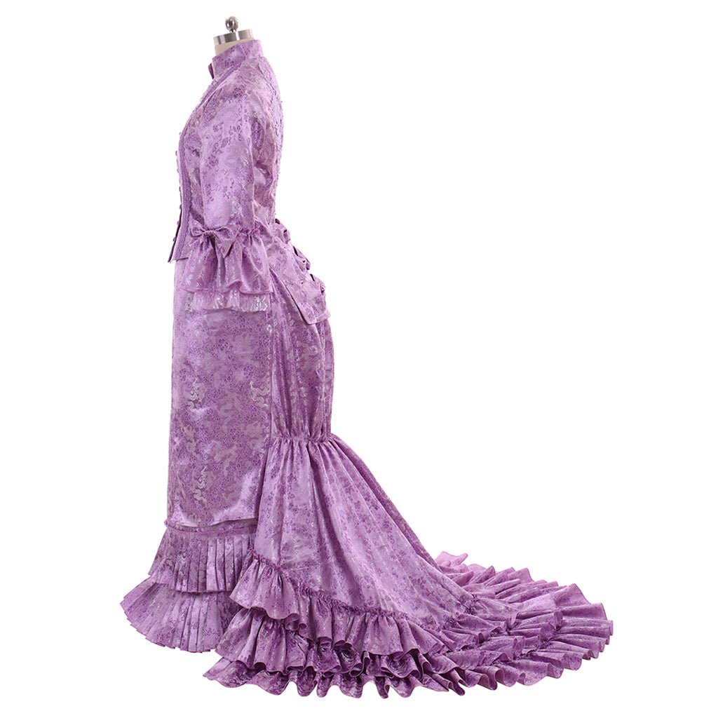 Women's Gothic Victorian Bustle Dress | Purple Cosplay Gown for Elegant Occasions - Astricos