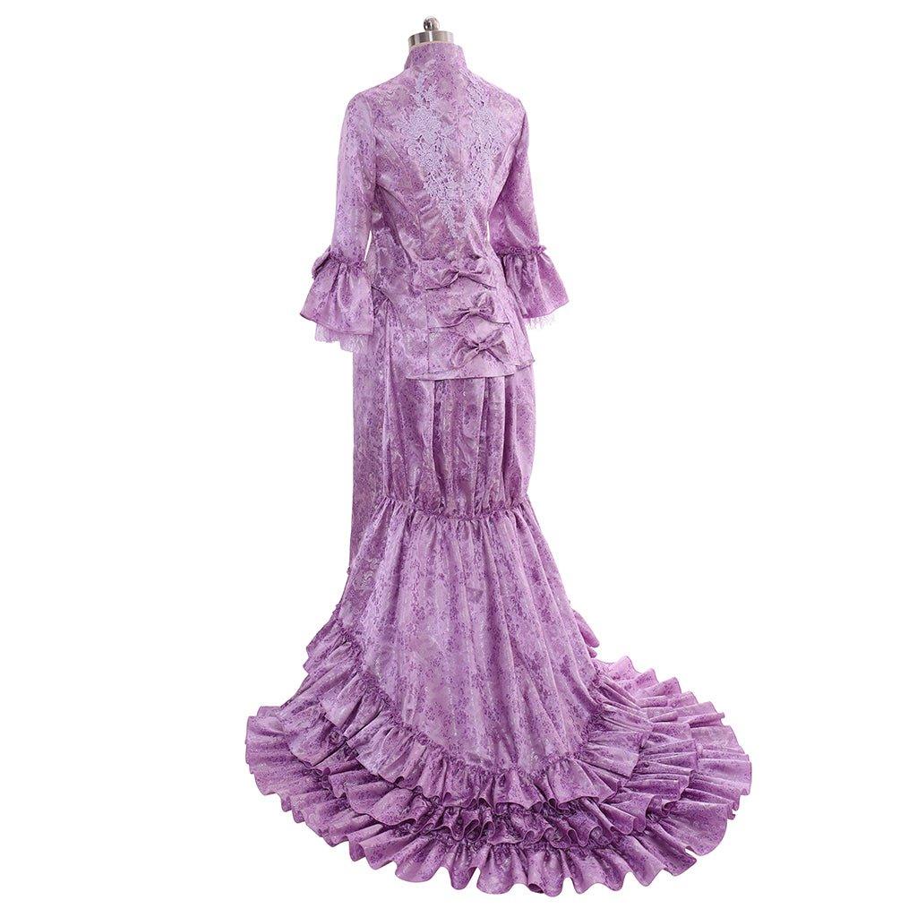 Women's Gothic Victorian Bustle Dress | Purple Cosplay Gown for Elegant Occasions - Astricos