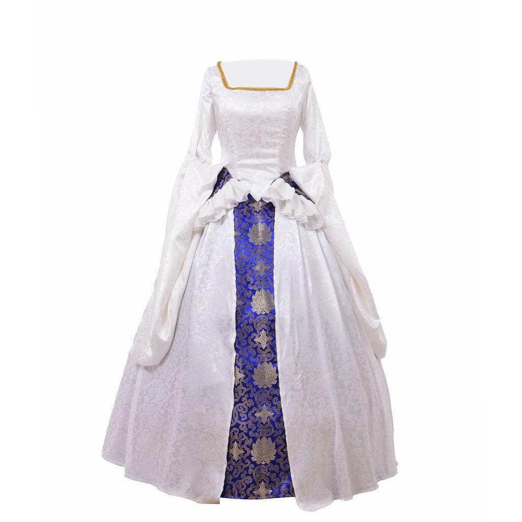 Women’s Tudor Elizabethan Renaissance Dress | White Gown | Astricos Cosplay & Halloween Costume - Astricos