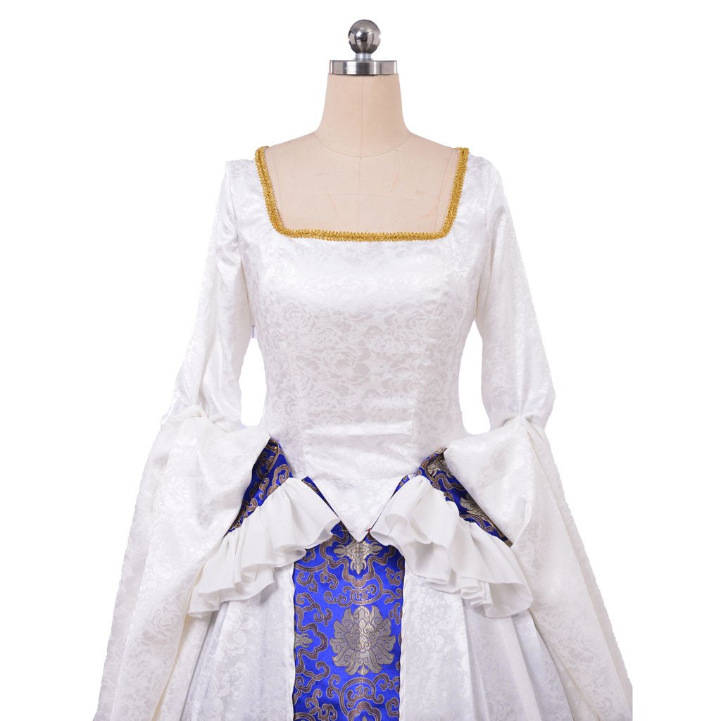 Women’s Tudor Elizabethan Renaissance Dress | White Gown | Astricos Cosplay & Halloween Costume - Astricos