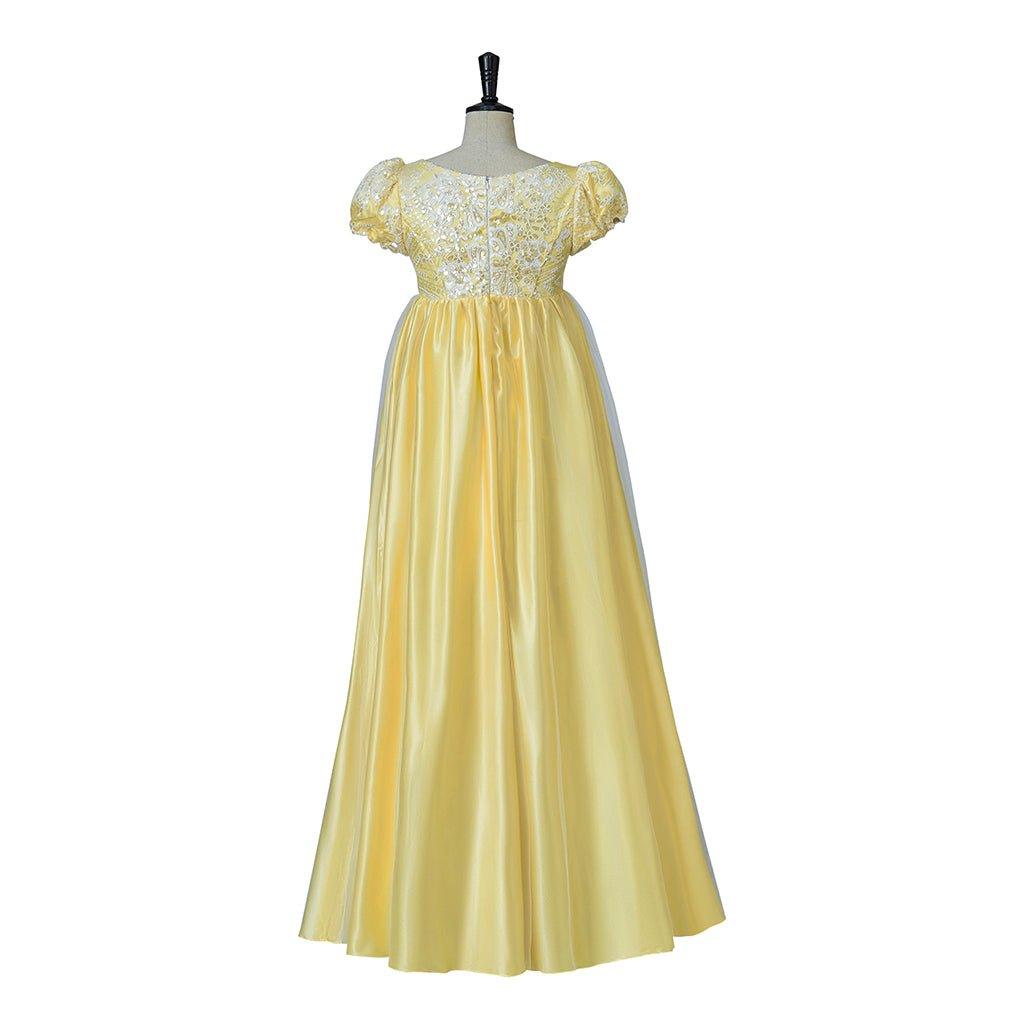 Stunning Yellow Silk Empire Gown | Astricos Regency-Inspired Cosplay Dress - Astricos