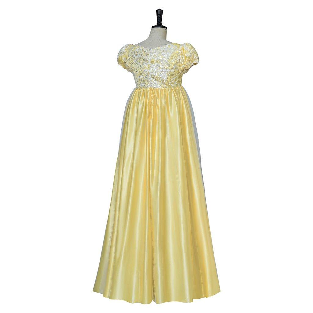 Stunning Yellow Silk Empire Gown | Astricos Regency-Inspired Cosplay Dress - Astricos