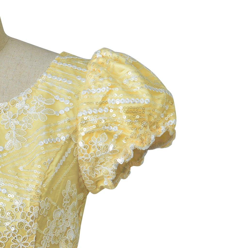 Stunning Yellow Silk Empire Gown | Astricos Regency-Inspired Cosplay Dress - Astricos