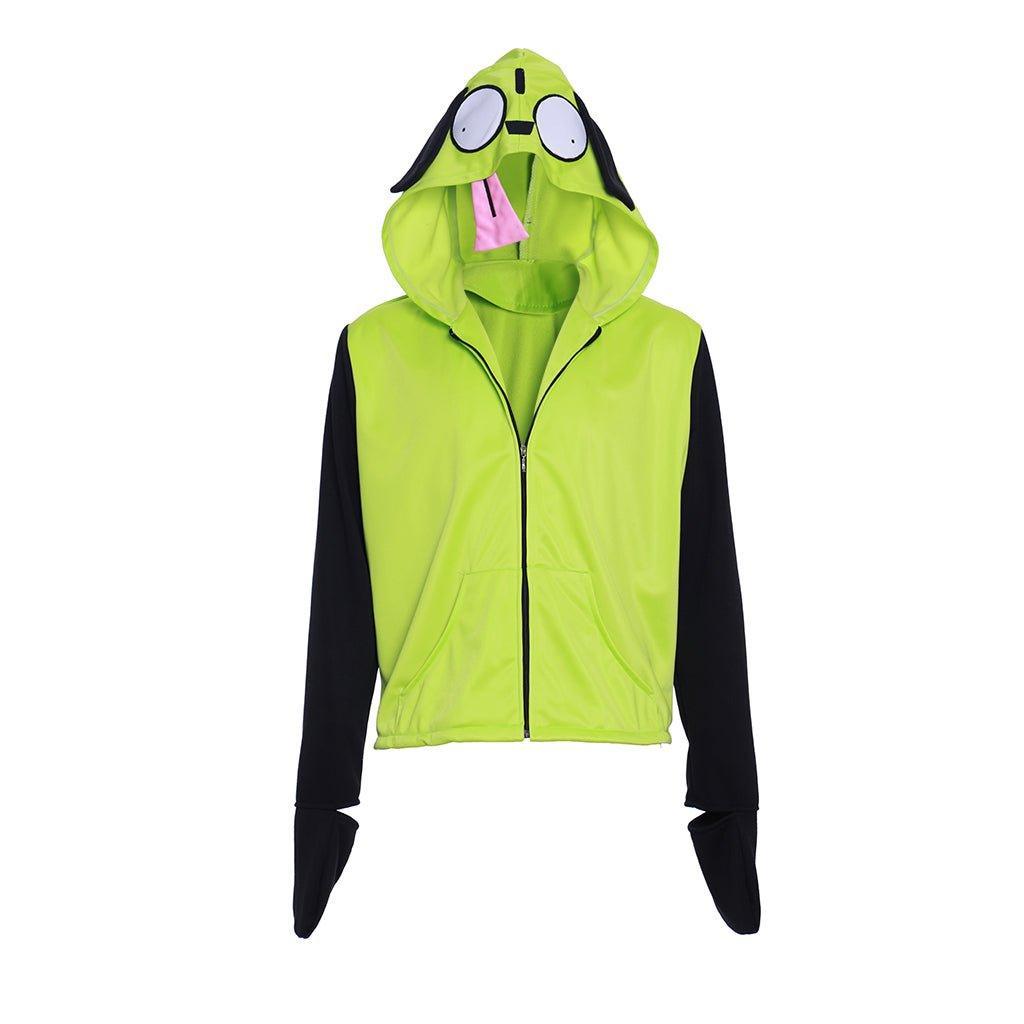 Astricos Cosplay Hoodie | Invader Zim & Gir Inspired Jacket | Men's Casual Zip-Up Sweatshirt - Astricos