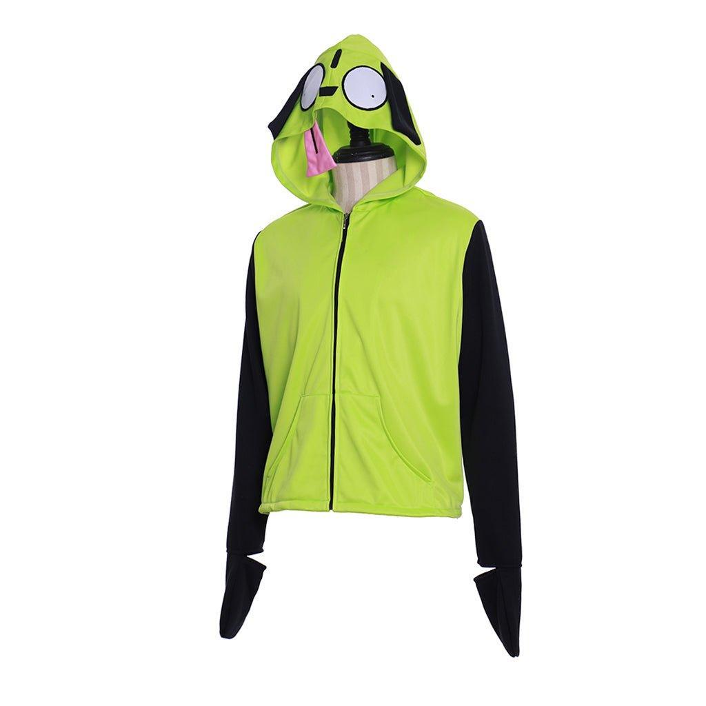 Astricos Cosplay Hoodie | Invader Zim & Gir Inspired Jacket | Men's Casual Zip-Up Sweatshirt - Astricos