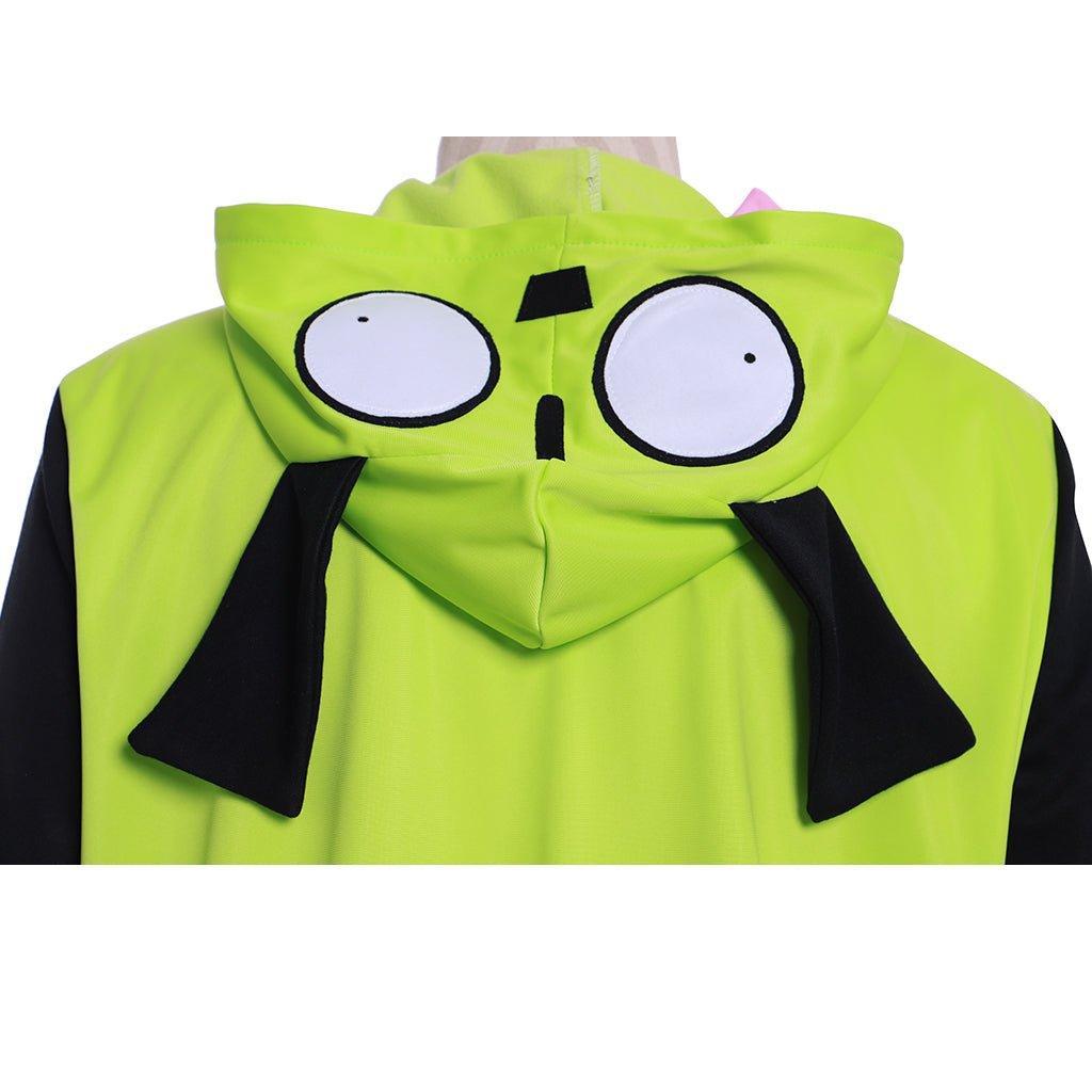 Astricos Cosplay Hoodie | Invader Zim & Gir Inspired Jacket | Men's Casual Zip-Up Sweatshirt - Astricos